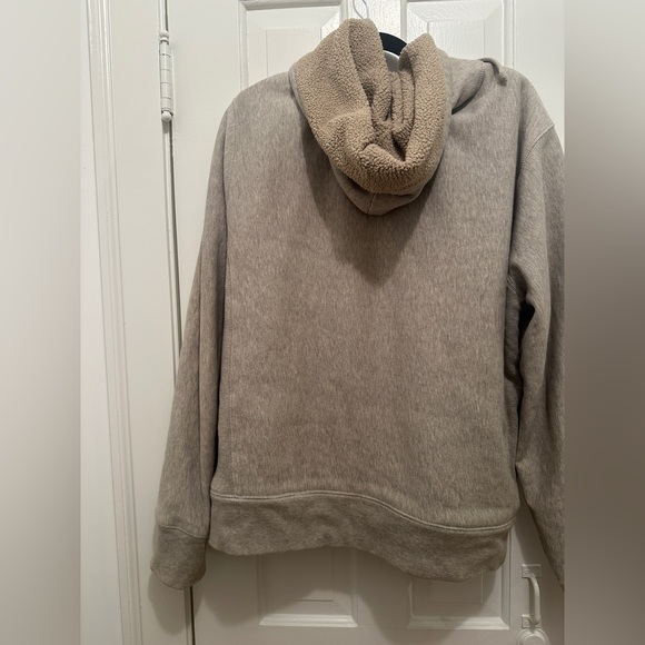 J.Crew Men’s Cozy Tan Zip-Up Sherpa Hoodie - Picture 8 of 9